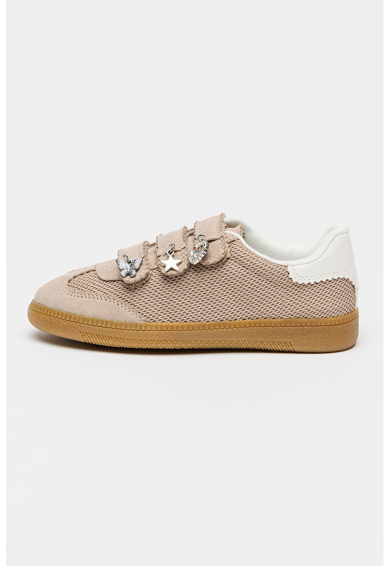 Pantofi sport din material textil cu velcro J-Momntum - Maro taupe deschis