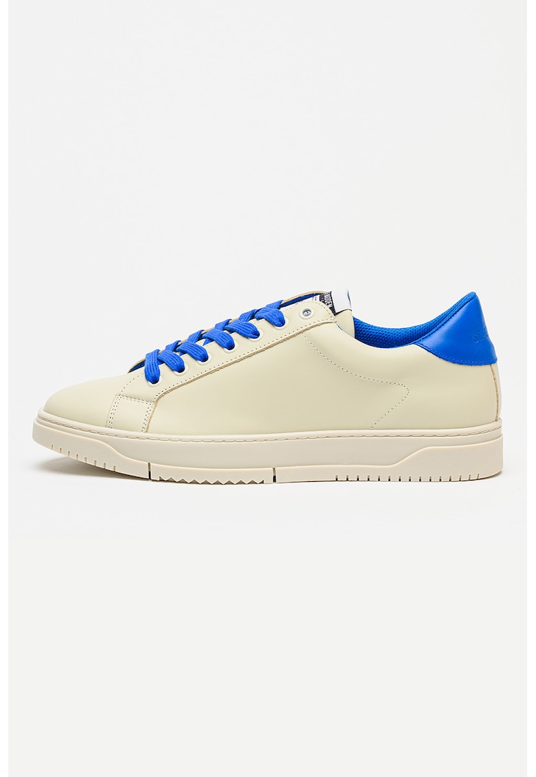 Pantofi sport Song din piele intoarsa cu sireturi contrastante - Albastru royal/Alb murdar