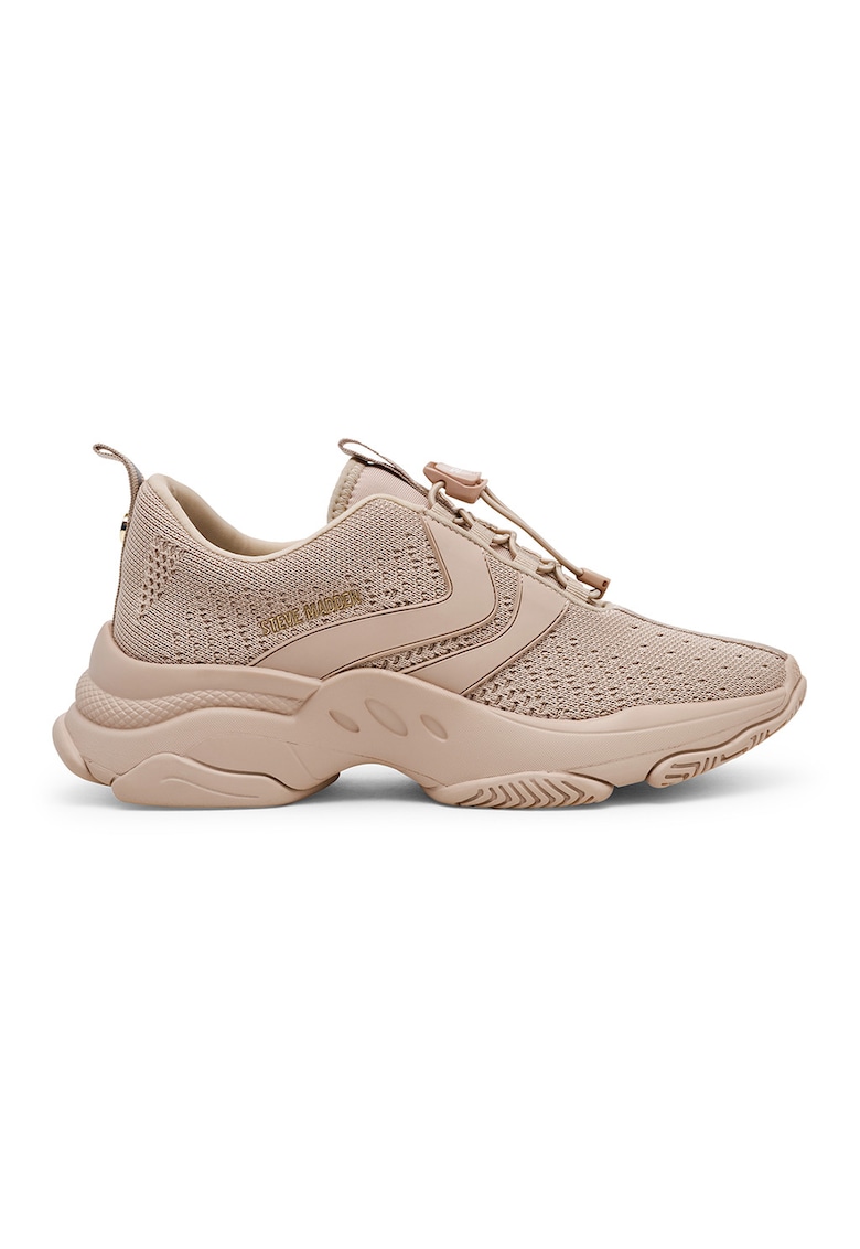 Pantofi sport din material textil cu talpa masiva - Maro taupe deschis