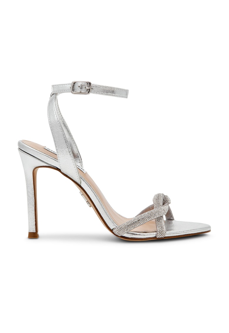 Sandale stiletto cu strasuri Jewells - Argintiu