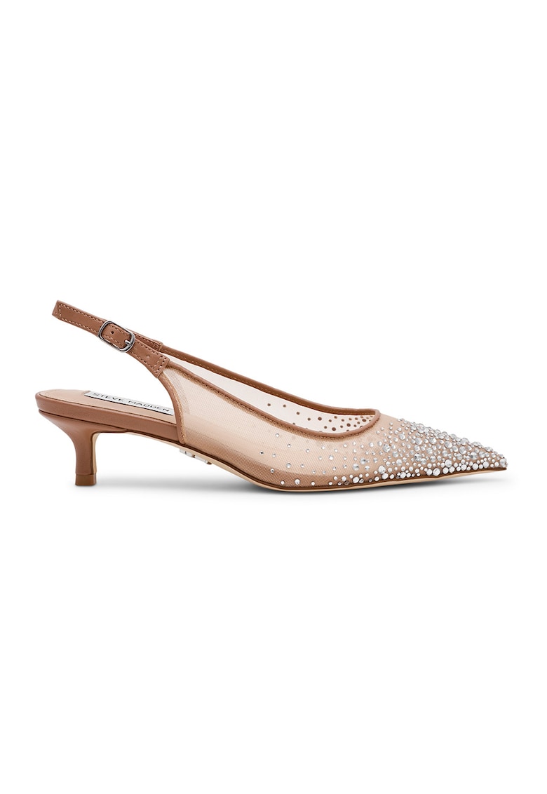 Pantofi slingback cu varf ascutit Katty - Maro/Argintiu