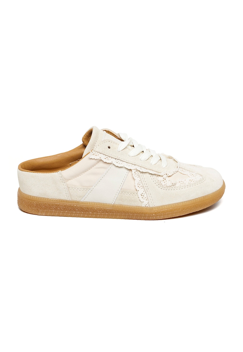 Pantofi sport Melin de piele intoarsa - Alb fildes/Bej deschis