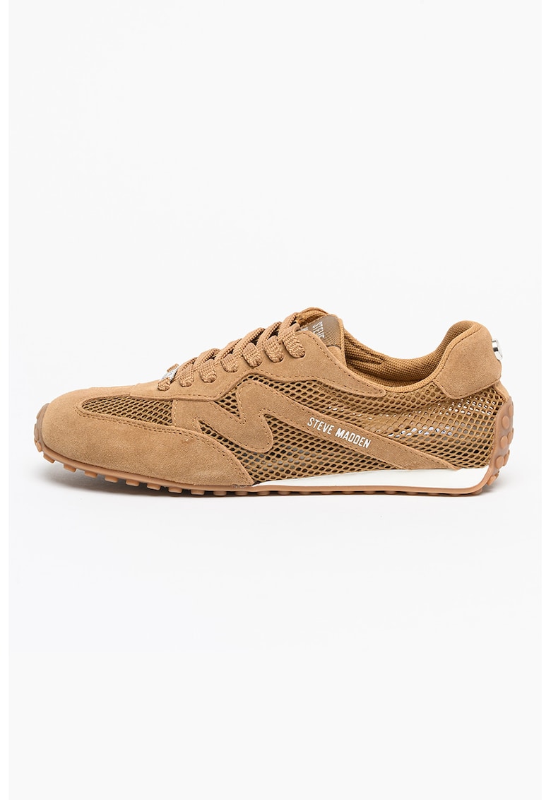 Pantofi sport de piele intoarsa cu perforatii - Maro scortisoara