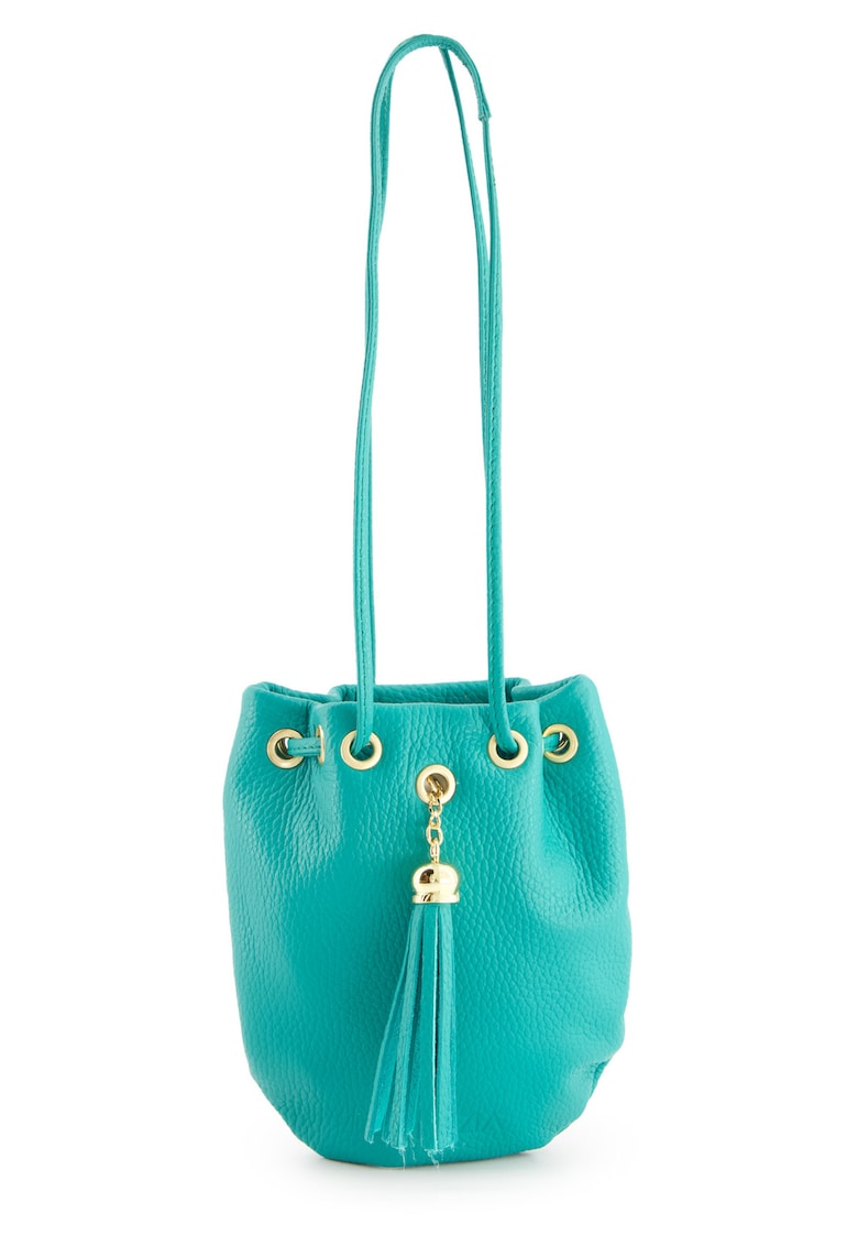 Geanta crossbody din piele naturala si curea detasabila