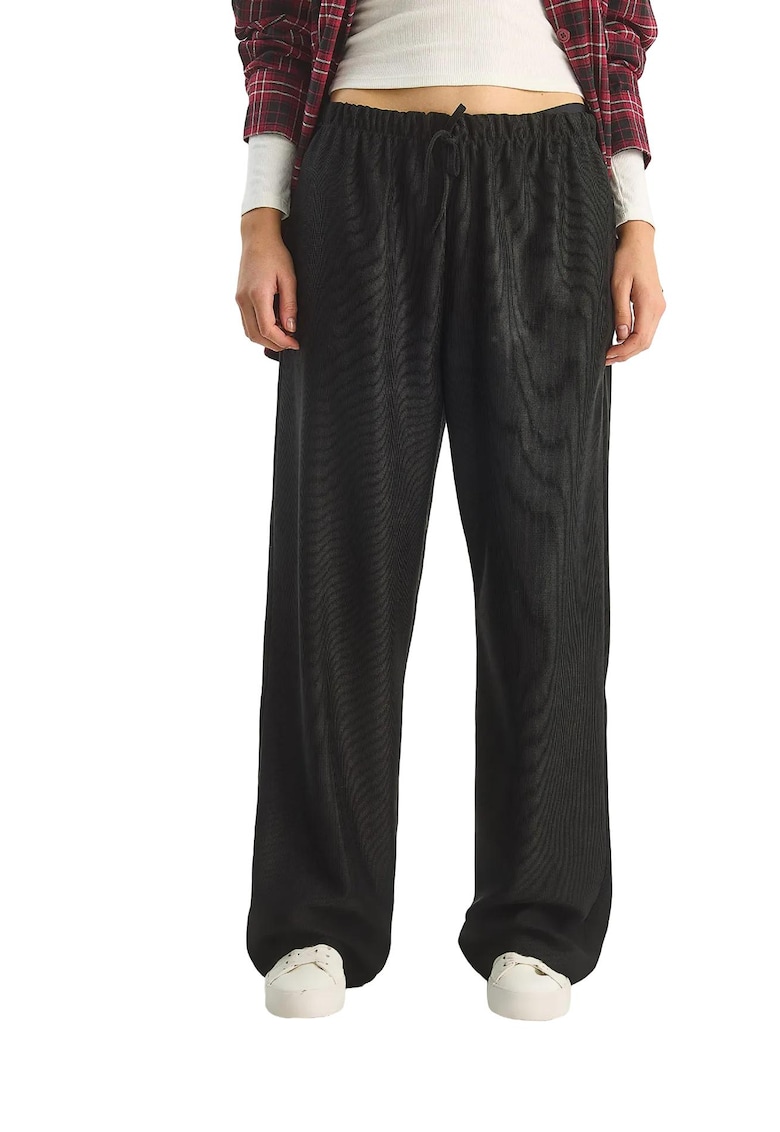Pantaloni dama - Negru - Textil -