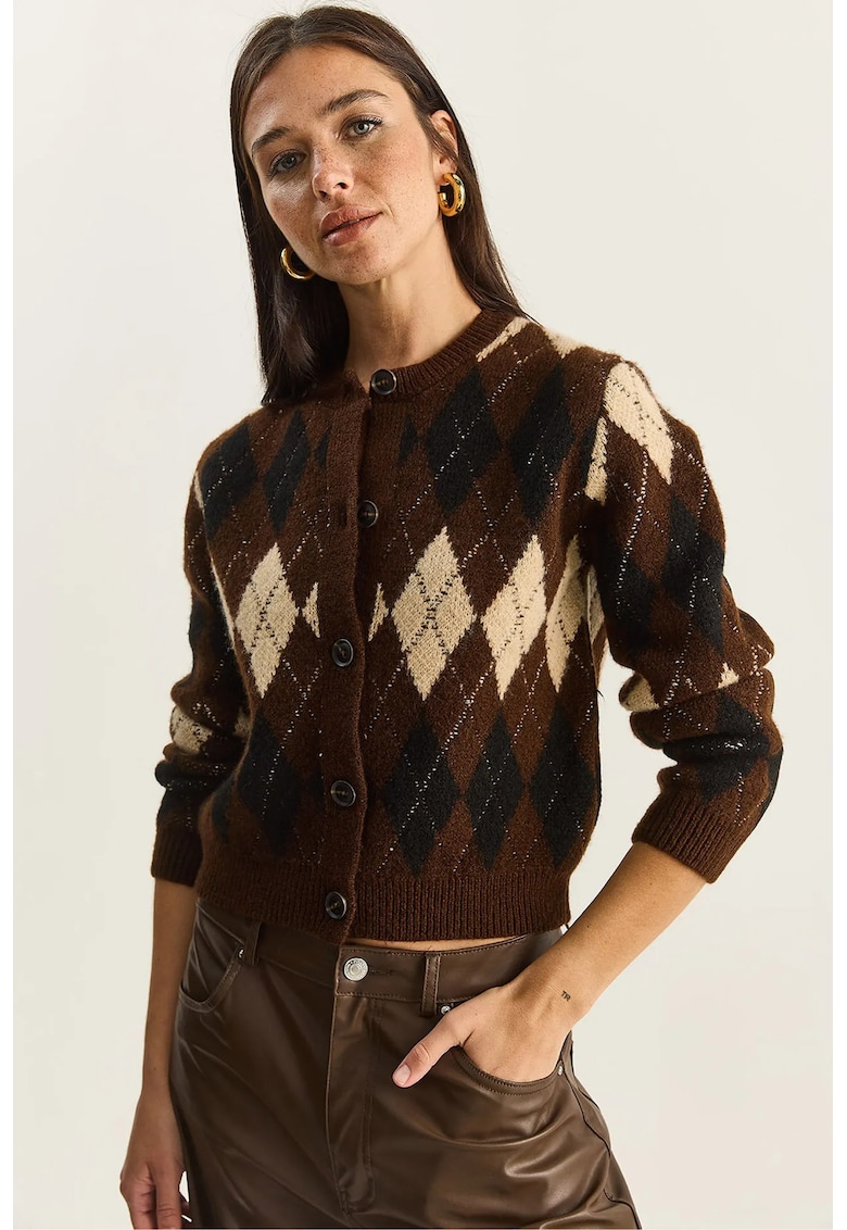 Pulover dama - acril/poliester/elastan - maro - One Size