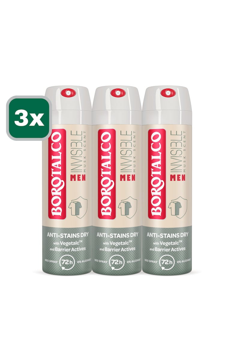 Deodorant Spray Antiperspirant Men Invisible - 150 ml x3 bucati