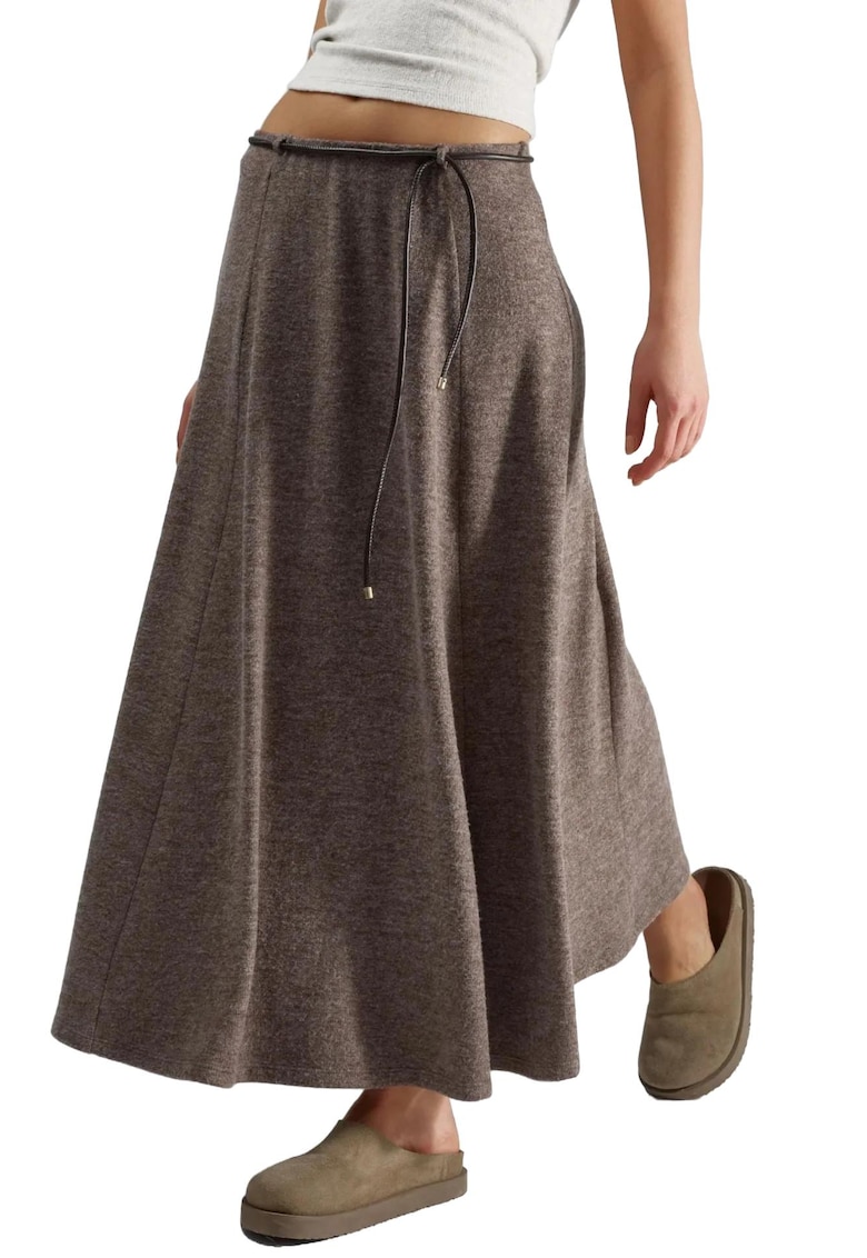 Fusta maxi - Maro cafeniu - Textil