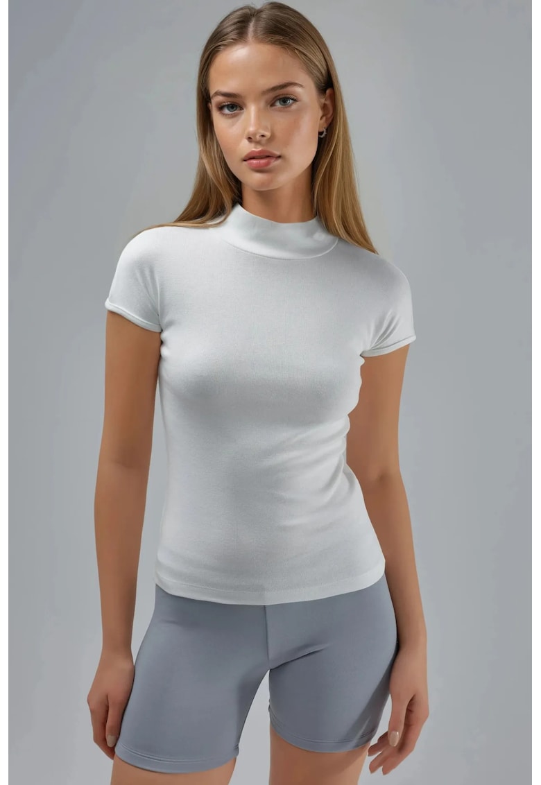 Tricou dama - mulat - alb - jerseu