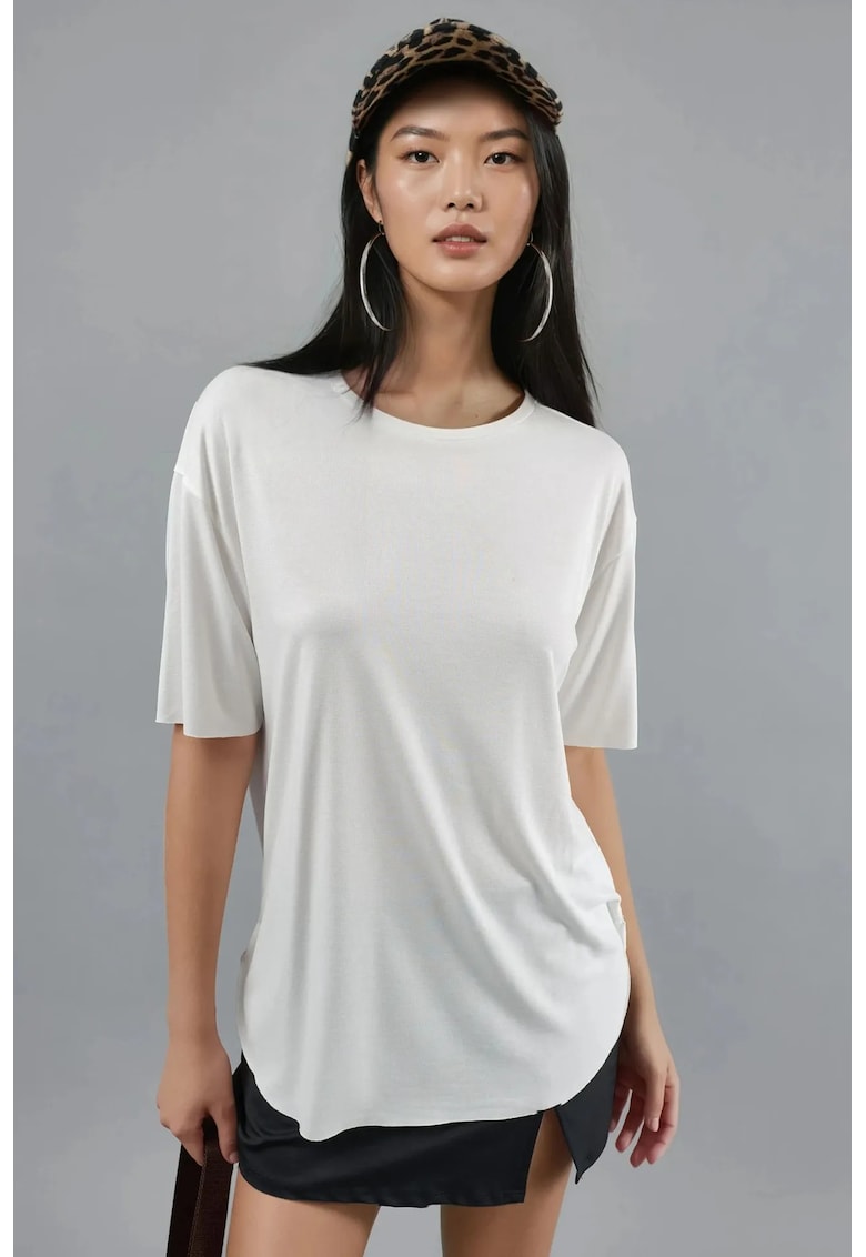 Tricou dama - poliester/modal - alb
