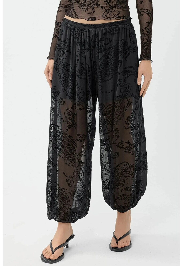 Pantaloni dama - negru - poliester-elastan