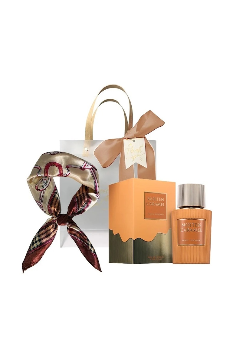 Set Molten Caramel Apa de Parfum - Unisex - 100 ml + Esarfa satinata + Punga cadou