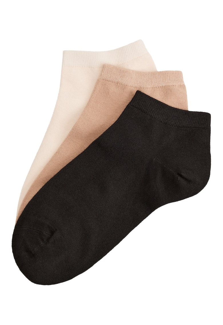 Sosete dama - Scurte - Set de 3 perechi - Bej - Maro - Alb - Aliya - Bej