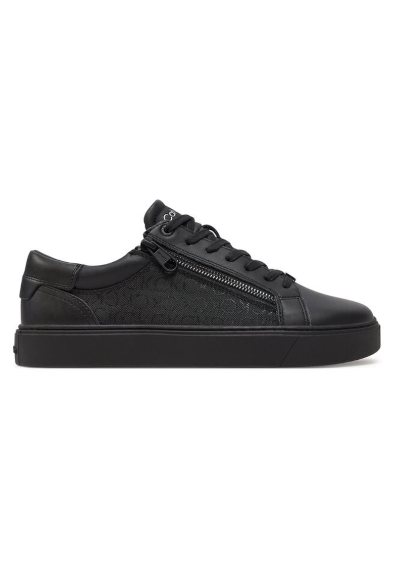 Pantofi sport barbati LOW TOP LACE UP W/ ZIP MONO - Piele naturala - Negru -