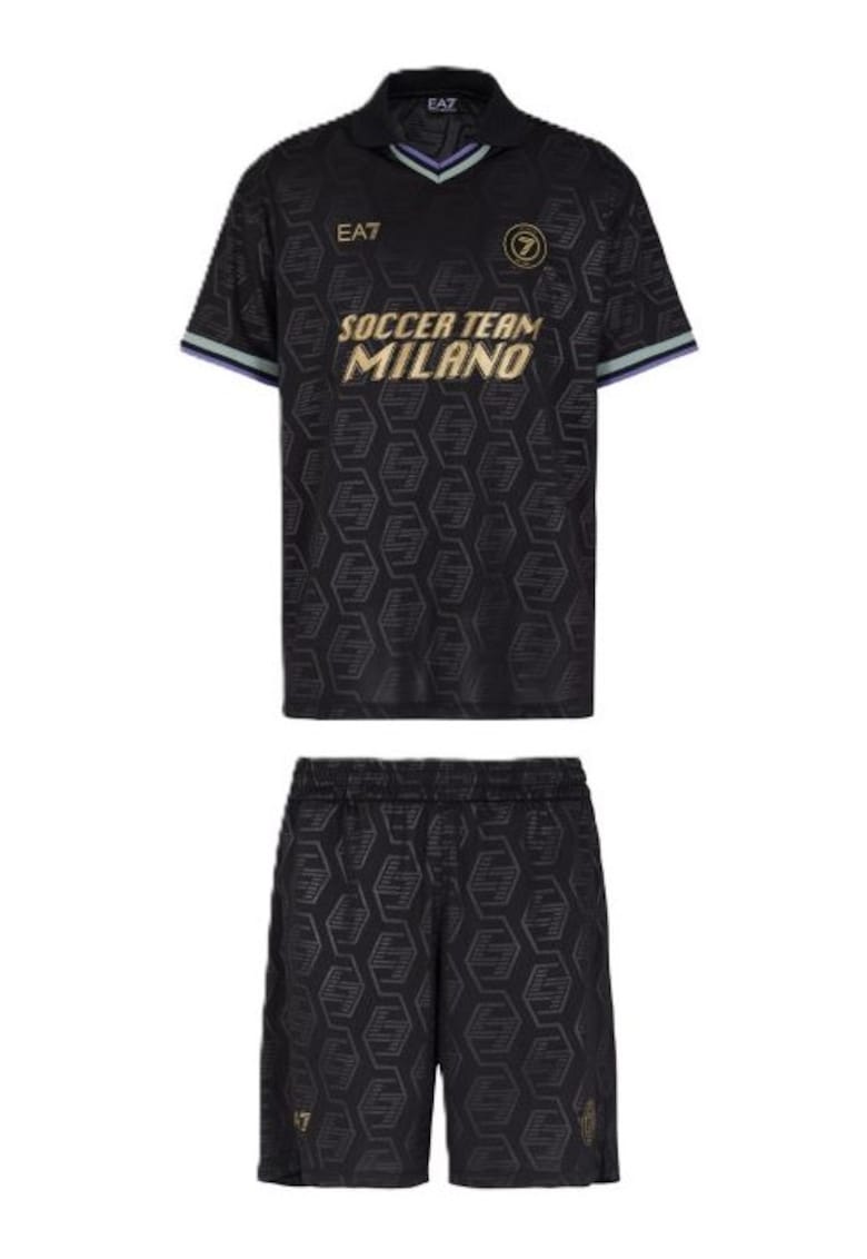 Compleu barbati M TEE/SHORTS KIT GRAPHIC MATCH PL - Poliester - Negru -