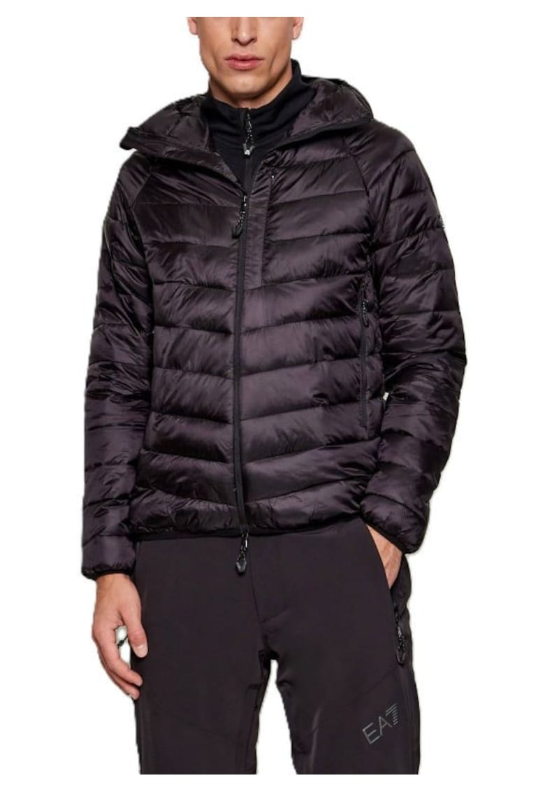 Jacheta barbati SKI M KITZBUHEL LT PADDED HOODIE - Poliamida - Negru - Negru