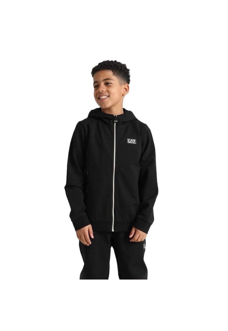 Bluza baieti cu fermoar HOODIE FZ COPL ST - Bumbac - Negru -