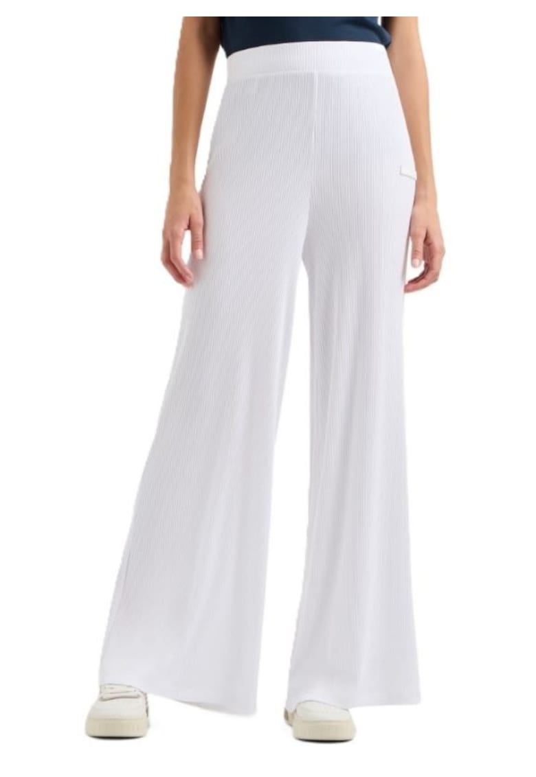 Pantaloni dama W RIBBED PANTS OH - Viscoza - Alb -