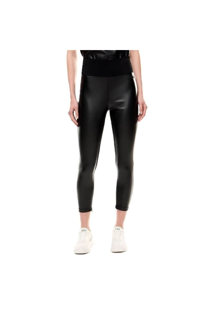 Colanti dama TRAIN WINTER MIX W LEGGINGS MIX MATERIAL - Poliester - Negru - Negru