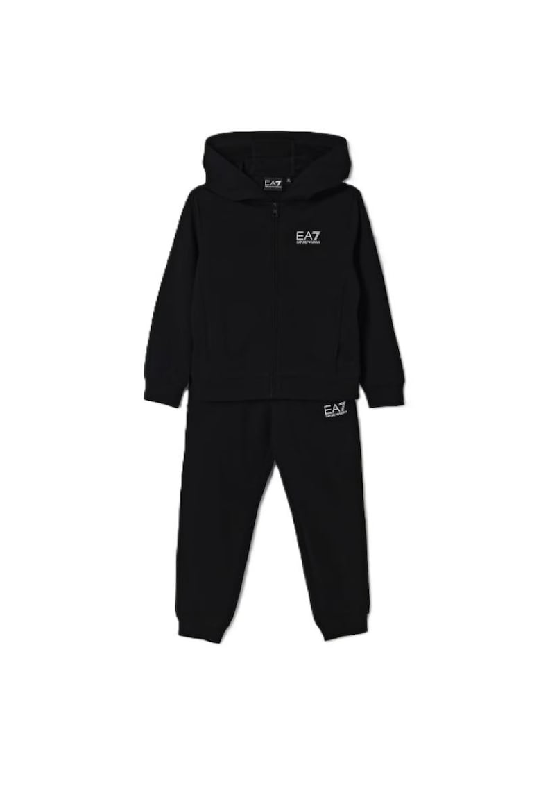 Trening baieti TRAIN CORE ID T-SUIT HOODIE FZ CH COFT CC - Bumbac - Negru - Negru