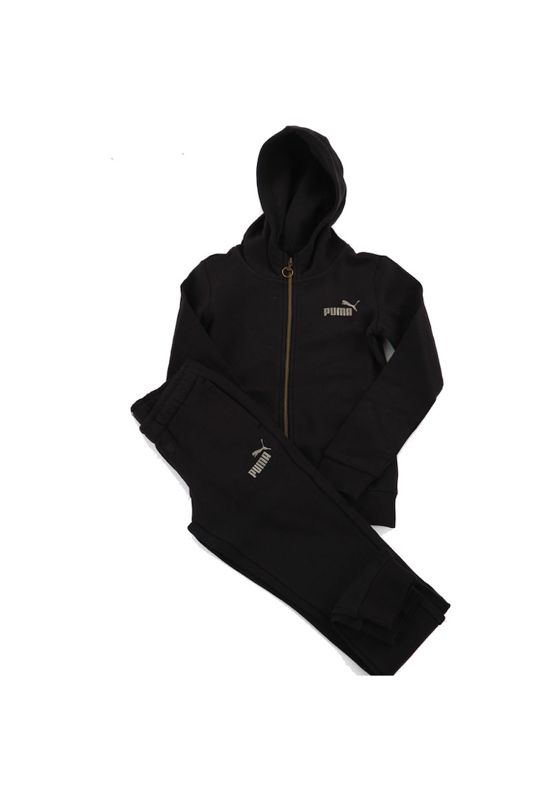 Trening copii Bronze Fz Hooded Suit FL G - Bumbac - Negru -