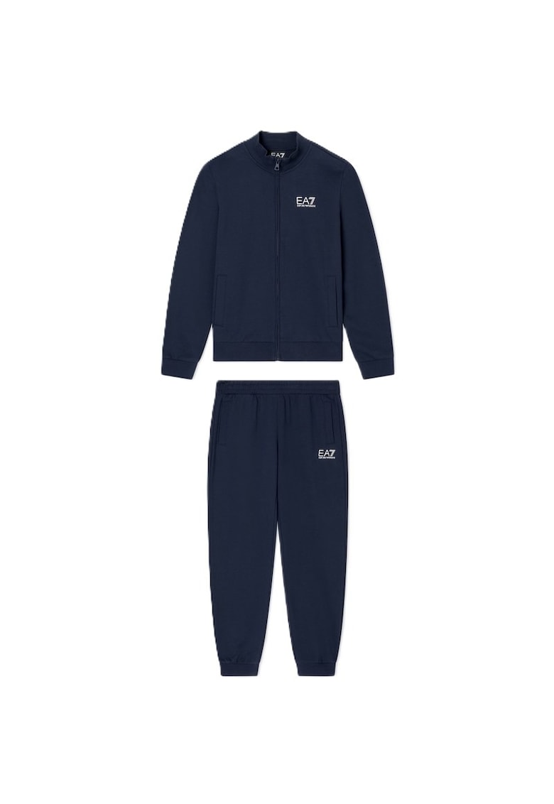 Trening baieti TRAIN CORE ID T-SUIT T-TOP FZ CH COFT CC - Bumbac - Albastru