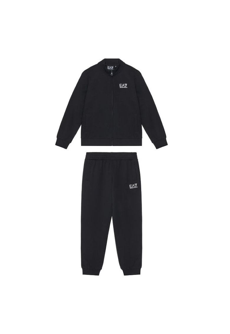 Trening baieti TRAIN CORE ID T-SUIT T-TOP FZ CH COFT CC - Bumbac - Negru
