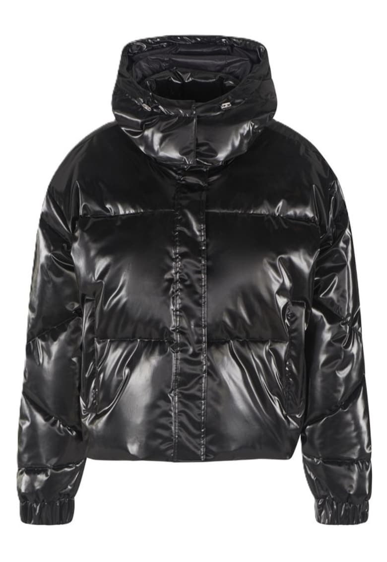 Geaca dama MOUNTAIN WINTER JACKET COATED BOMBER EXTRA PADDED - Poliester - Negru - Negru