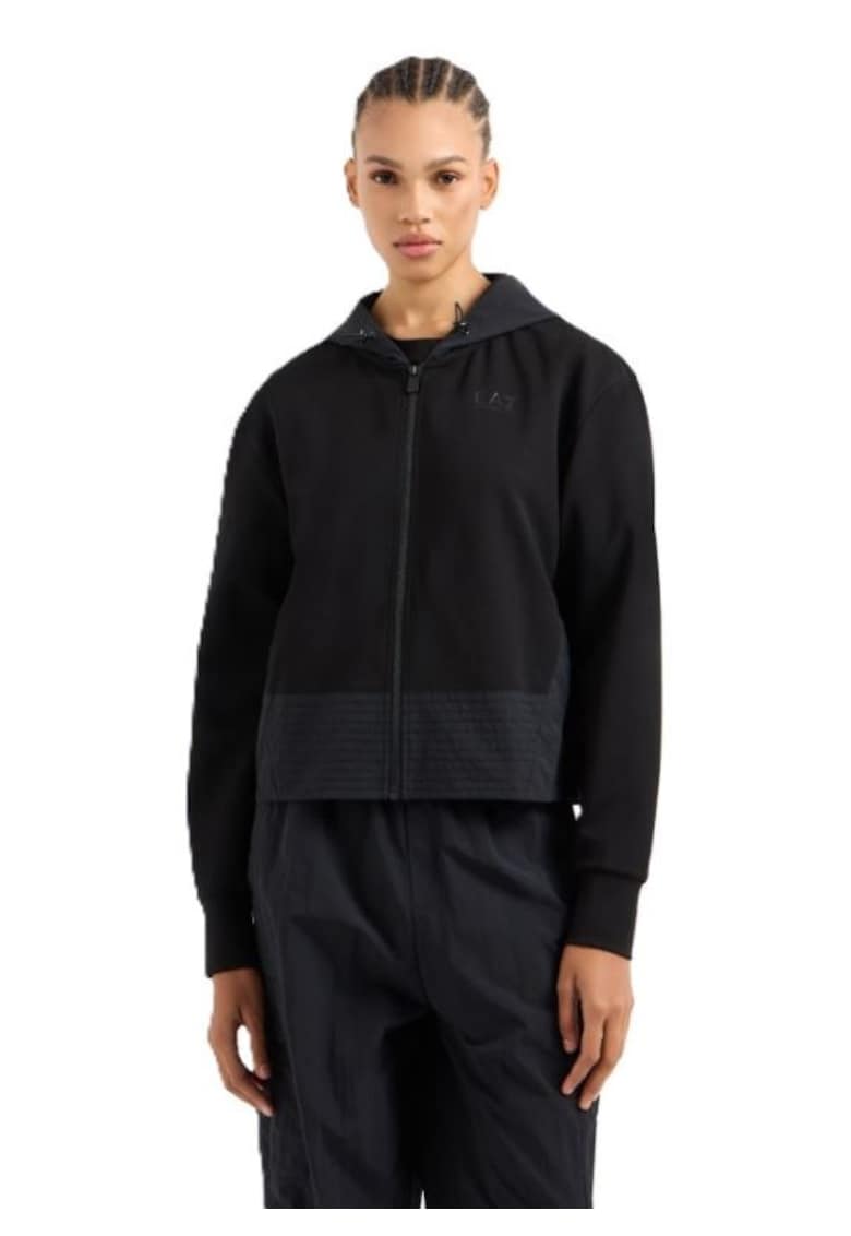Hanorac dama cu fermoar W HOODIE FZ - Poliester - Negru - Negru