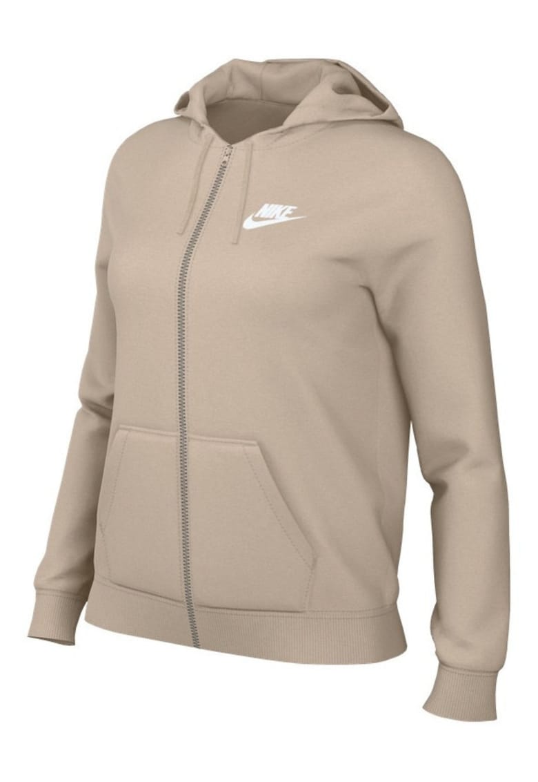 Hanorac dama cu fermoar W NSW CLUB FLC FZ HOODIE STD - Bumbac - Bej -
