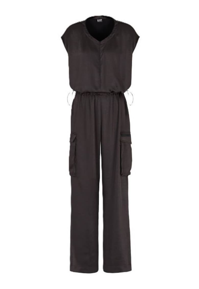 Salopeta dama W SATIN JUMPSUIT - Poliester - Negru - Negru
