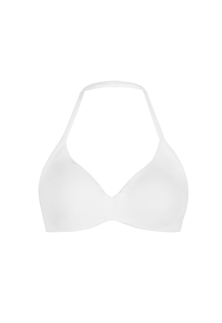 Bustiera sport cu decolteu halter Fly - Alb