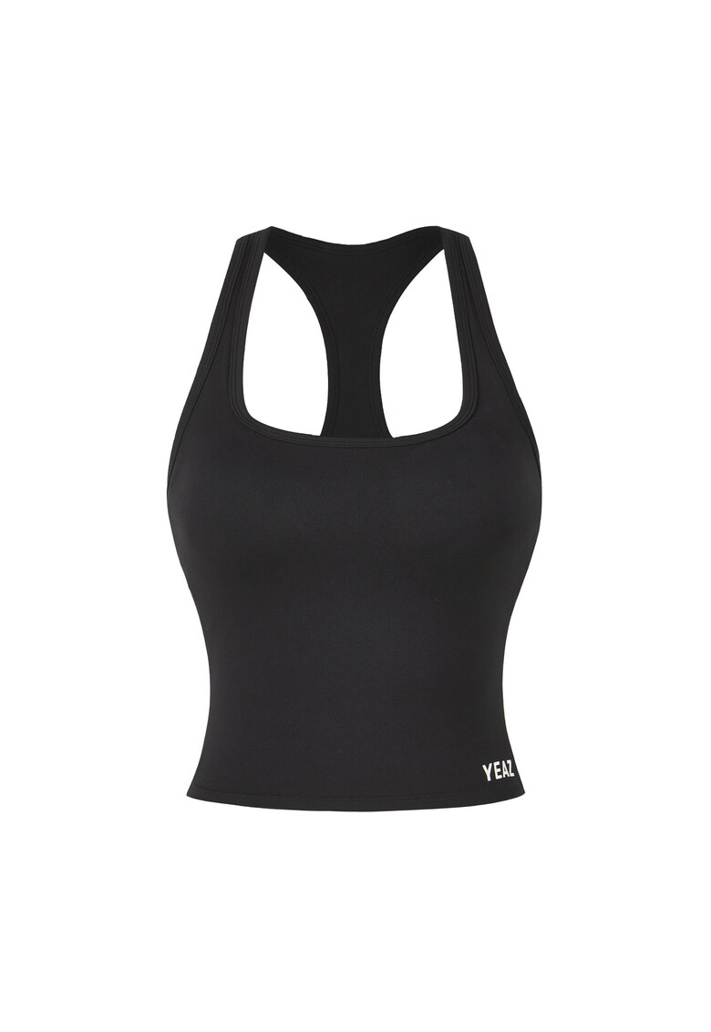 Top cu logo si decupaj pe partea din spate Crush - Negru