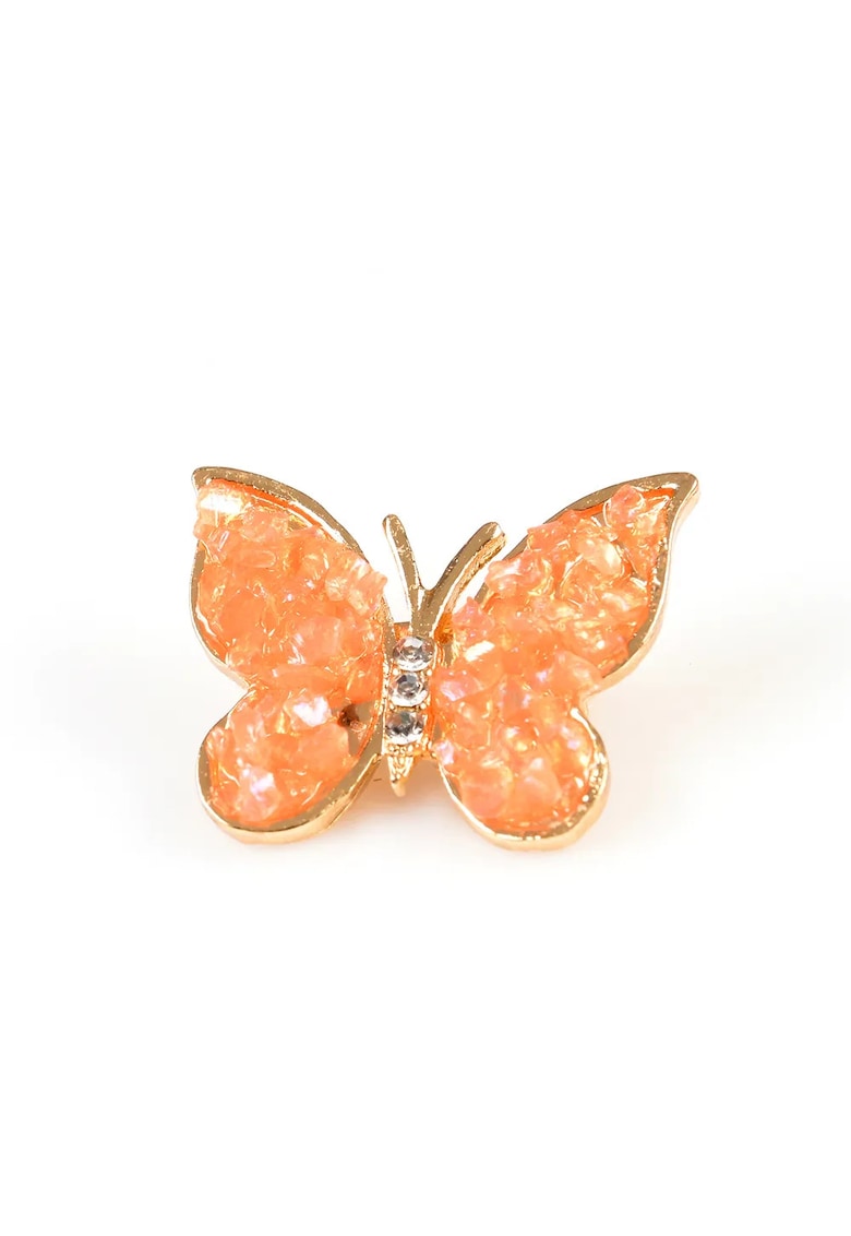 Brosa martisor fluture cu aripi portocalii