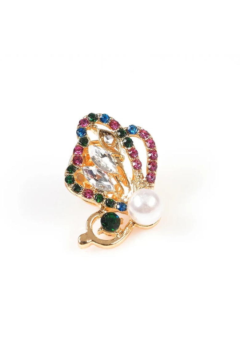 Brosa martisor in forma de fluture cu pietre colorate