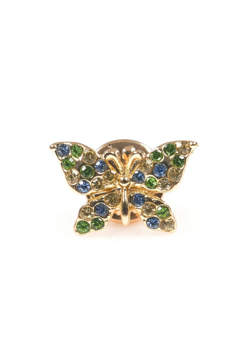 Brosa martisor fluture cu pietre verzi si albastre