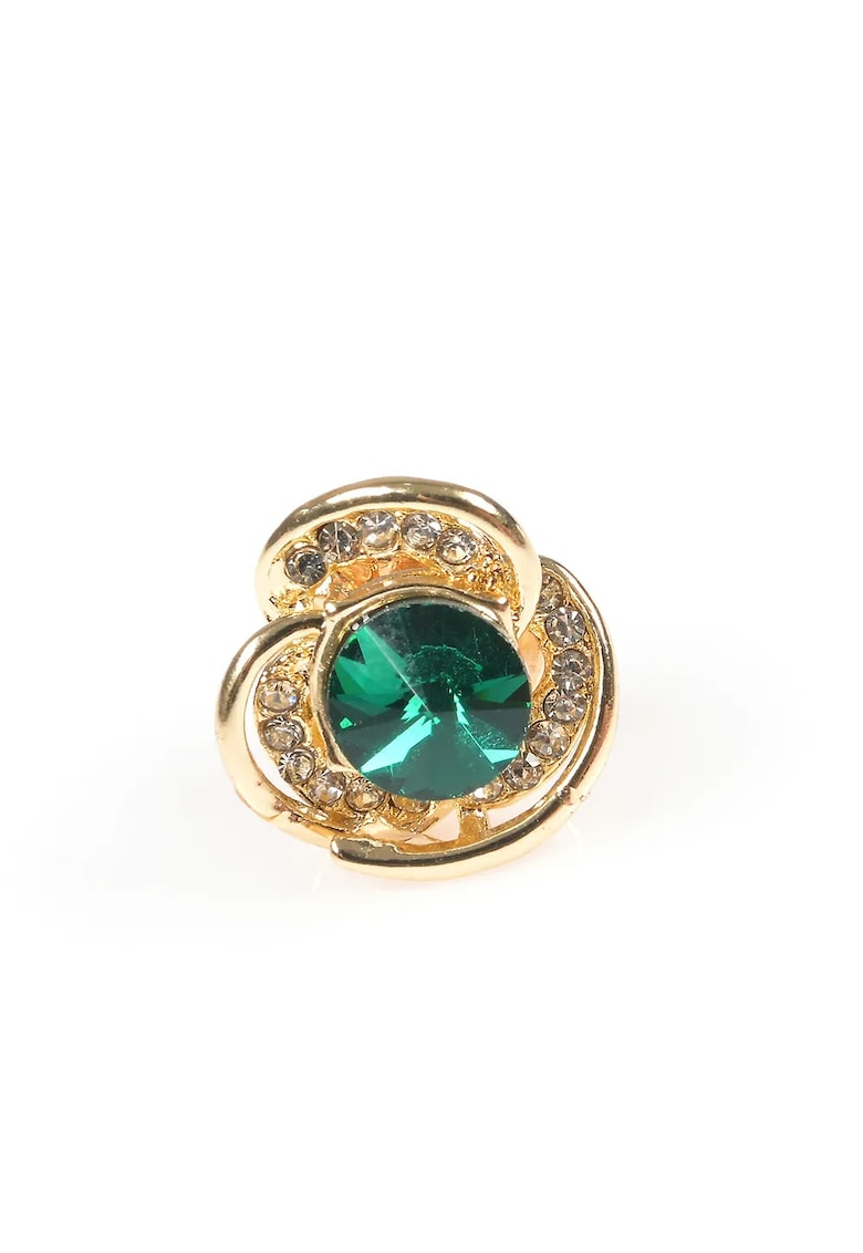 Brosa martisor elegant cu piatra verde smarald