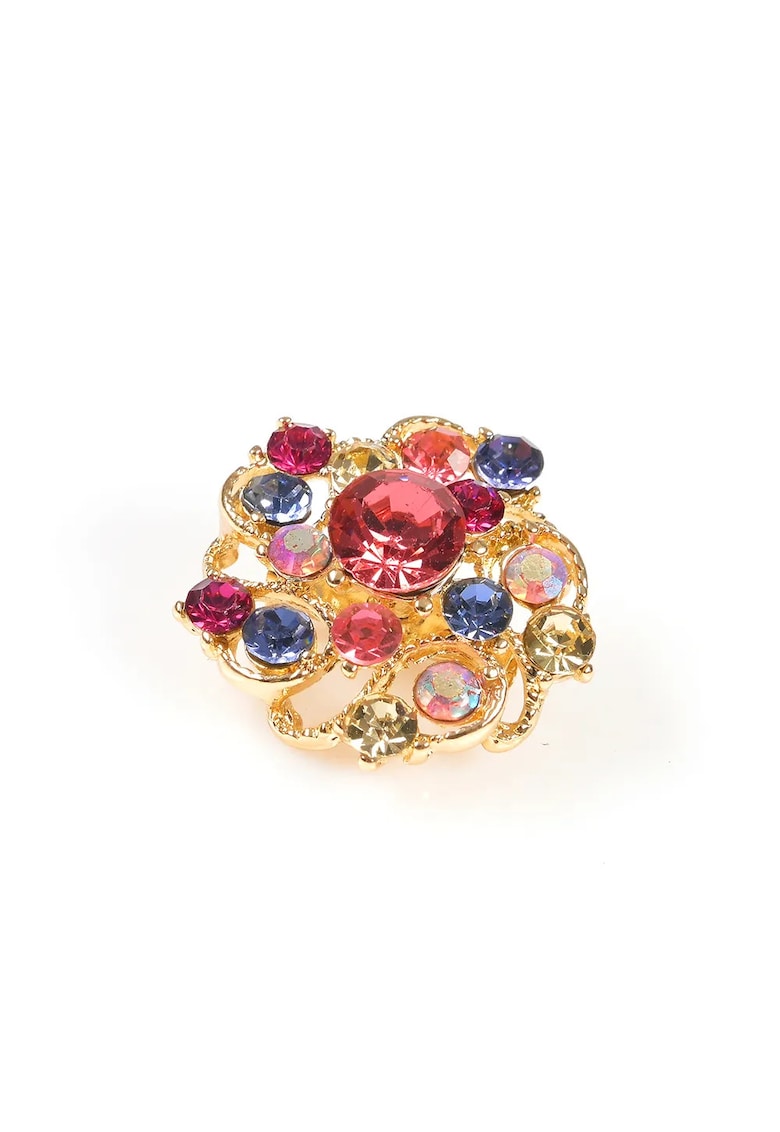 Brosa martisor floral cu pietre multicolore