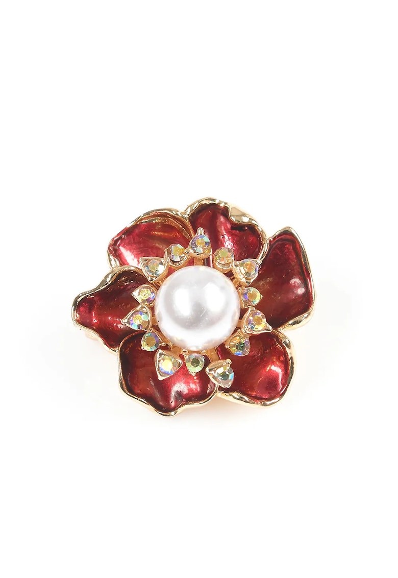 Brosa martisor floare visinie cu perla alba