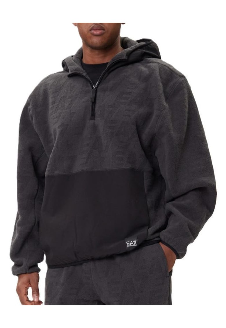 Hanorac barbati cu fermoar TRAIN LOGO SERIES M POLAR LOGO HOODIE HZ - Poliester - Gri - Gri
