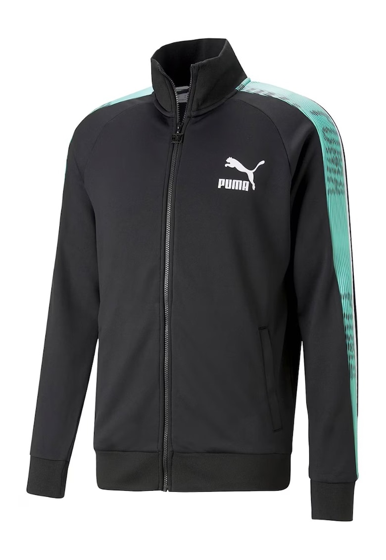Hanorac barbati cu fermoar T7 SPORT Track Jacket - Bumbac - Negru -
