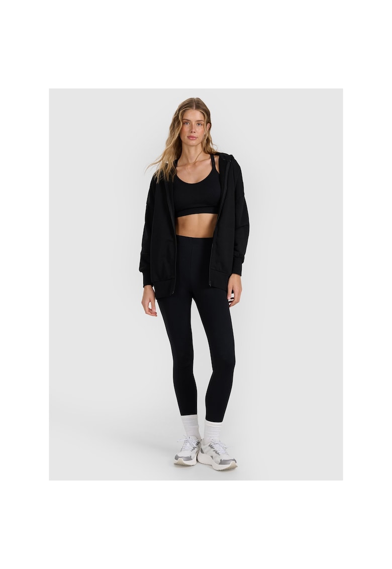 Pantaloni sport dama - talie inalta - negru - fabricatie usoara -