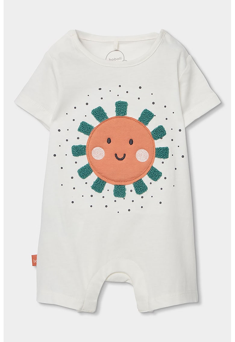 Salopeta din bumbac cu model - Portocaliu/Albastru