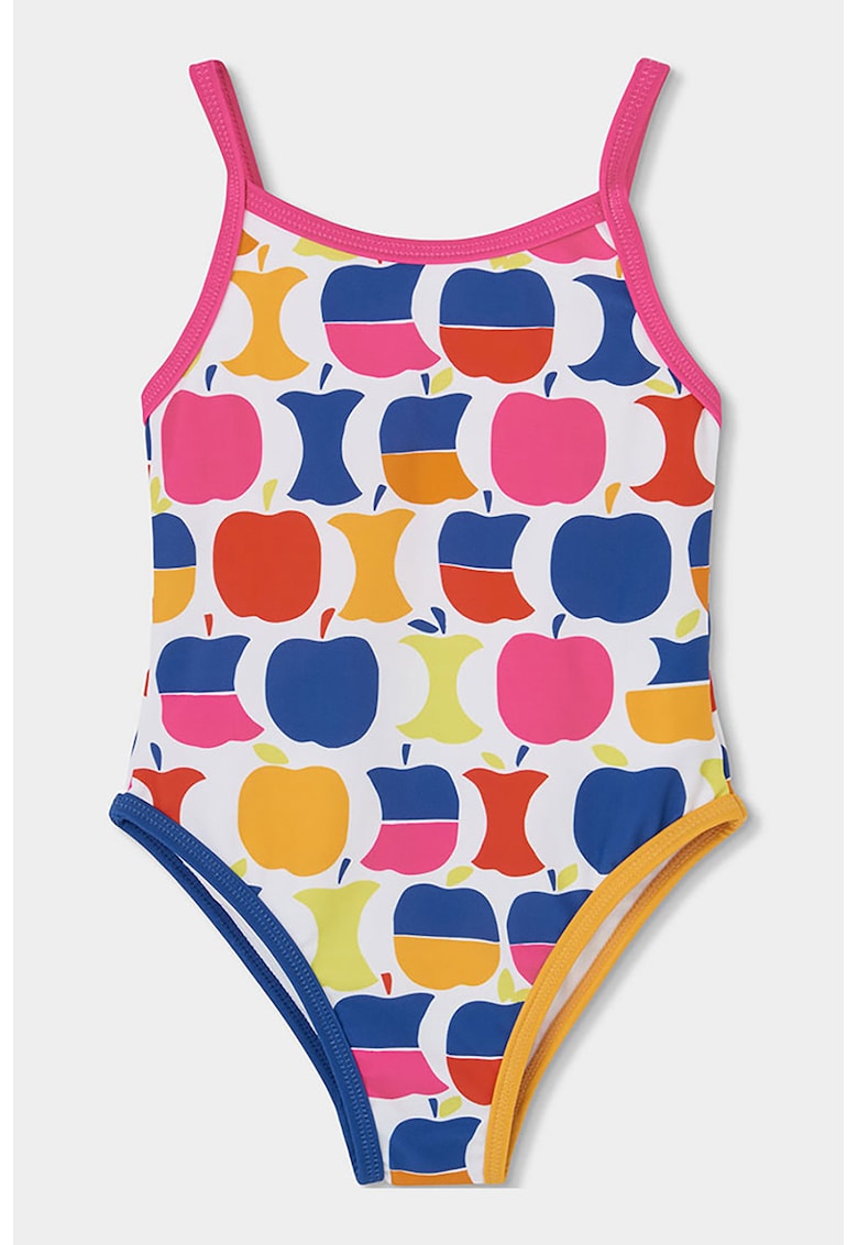 Costum de baie intreg cu imprimeu grafic - Alb/Galben/Albastru