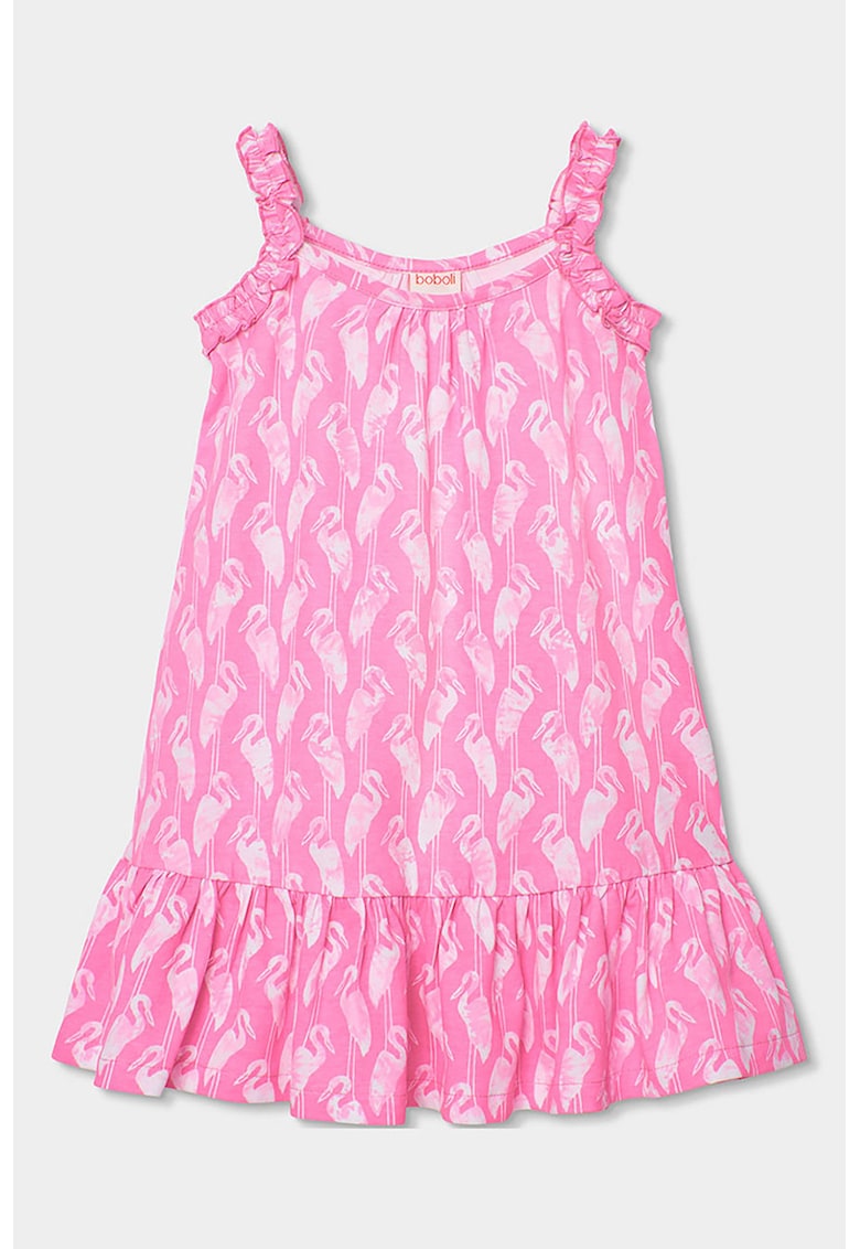 Rochie fara maneci cu imprimeu - Roz
