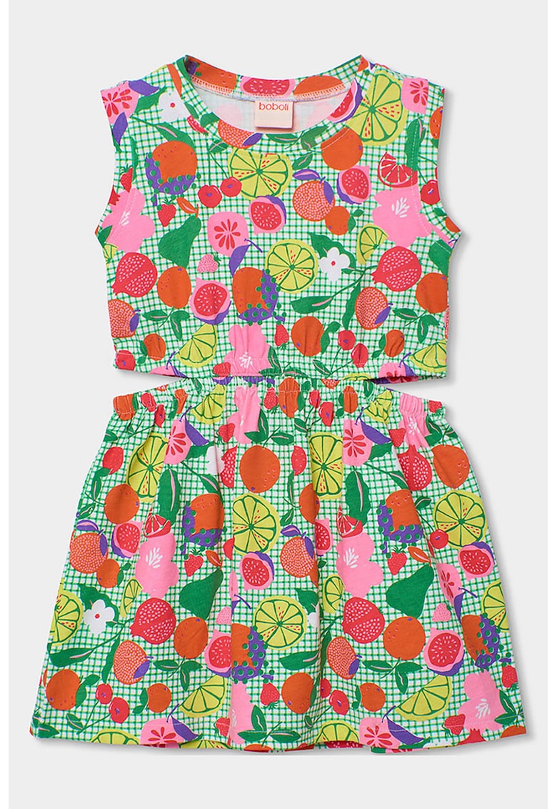 Rochie fara maneci cu imprimeu cu fructe - Multicolor