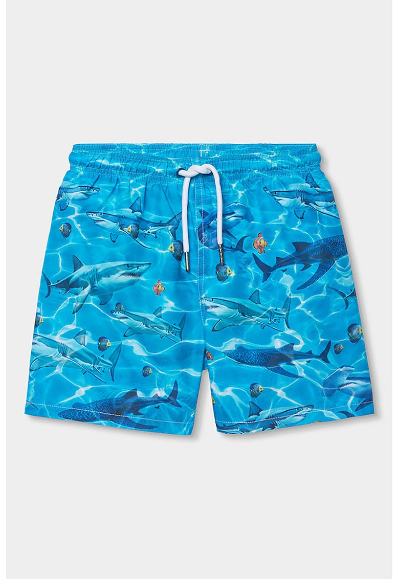 Pantaloni scurti de baie cu imprimeu nautic - Albastru pastel