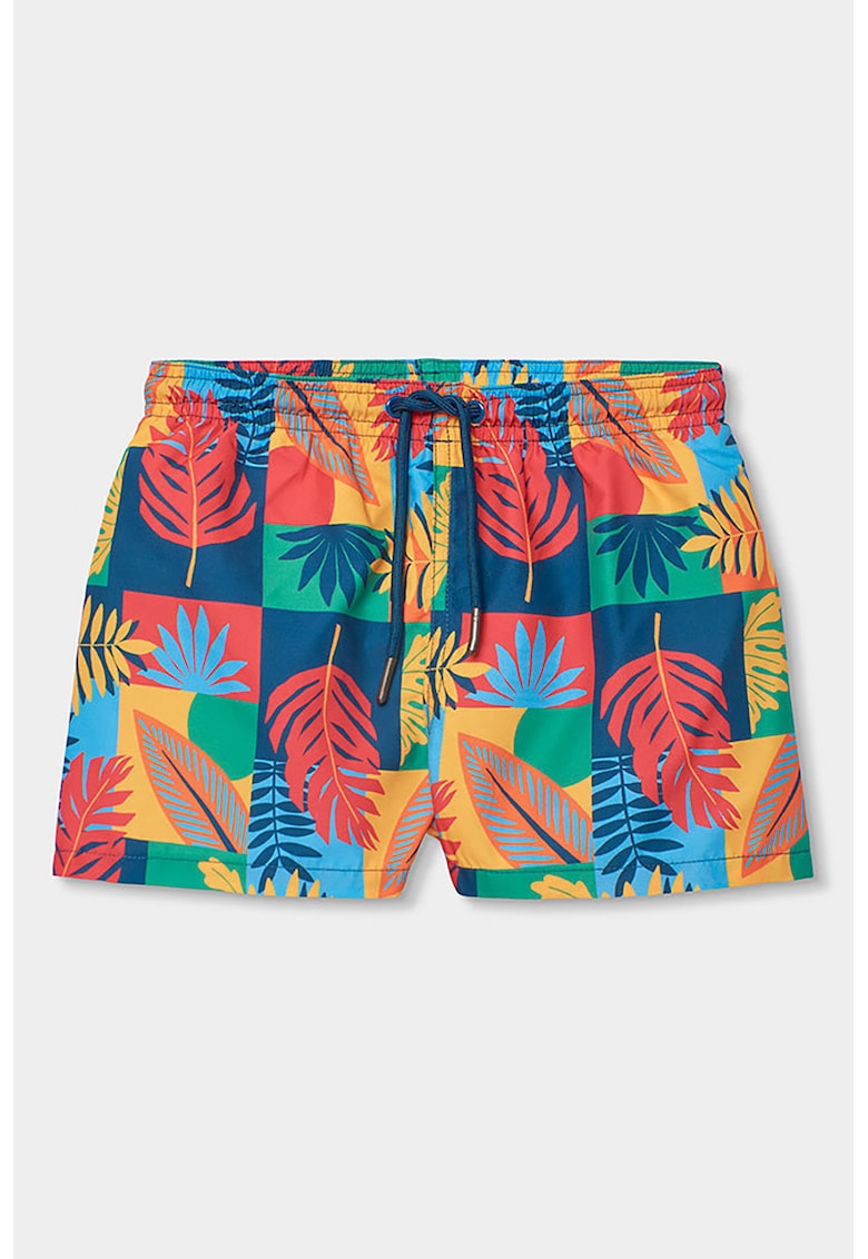 Pantaloni scurti de baie cu imprimeu tropical - Multicolor