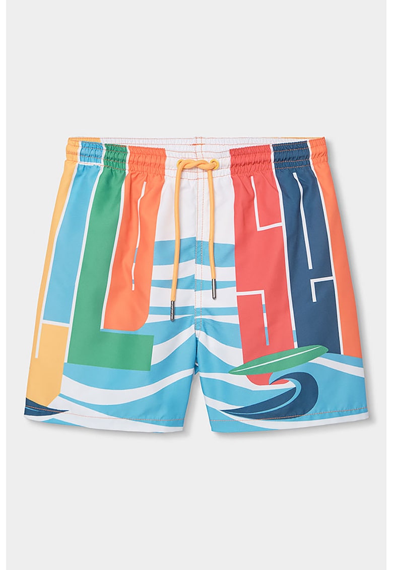 Pantaloni scurti de baie cu imprimeu cu surf - Multicolor