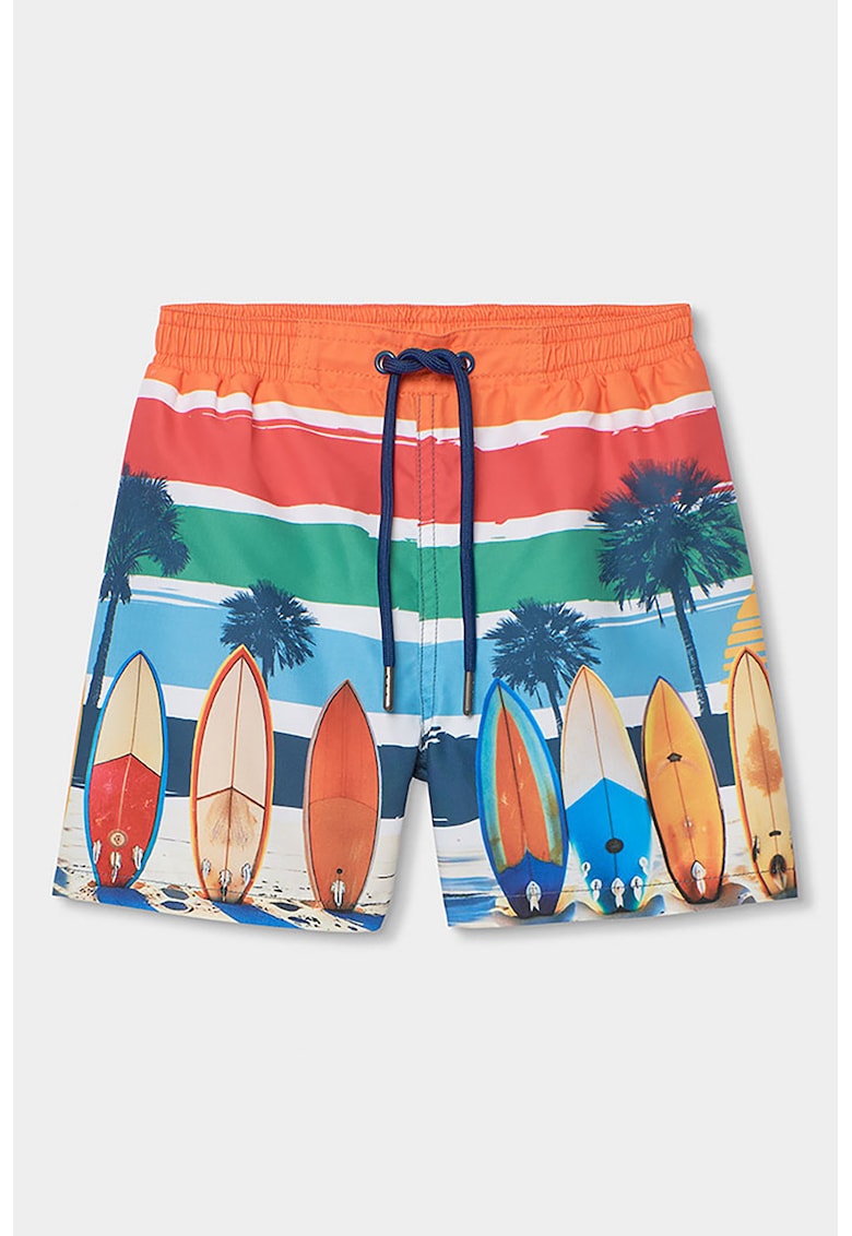 Pantaloni scurti de baie cu imprimeu cu placi de surf - Multicolor